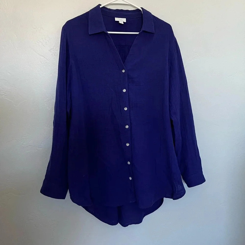 J. Jill Deep Blue Button-Down Shirt